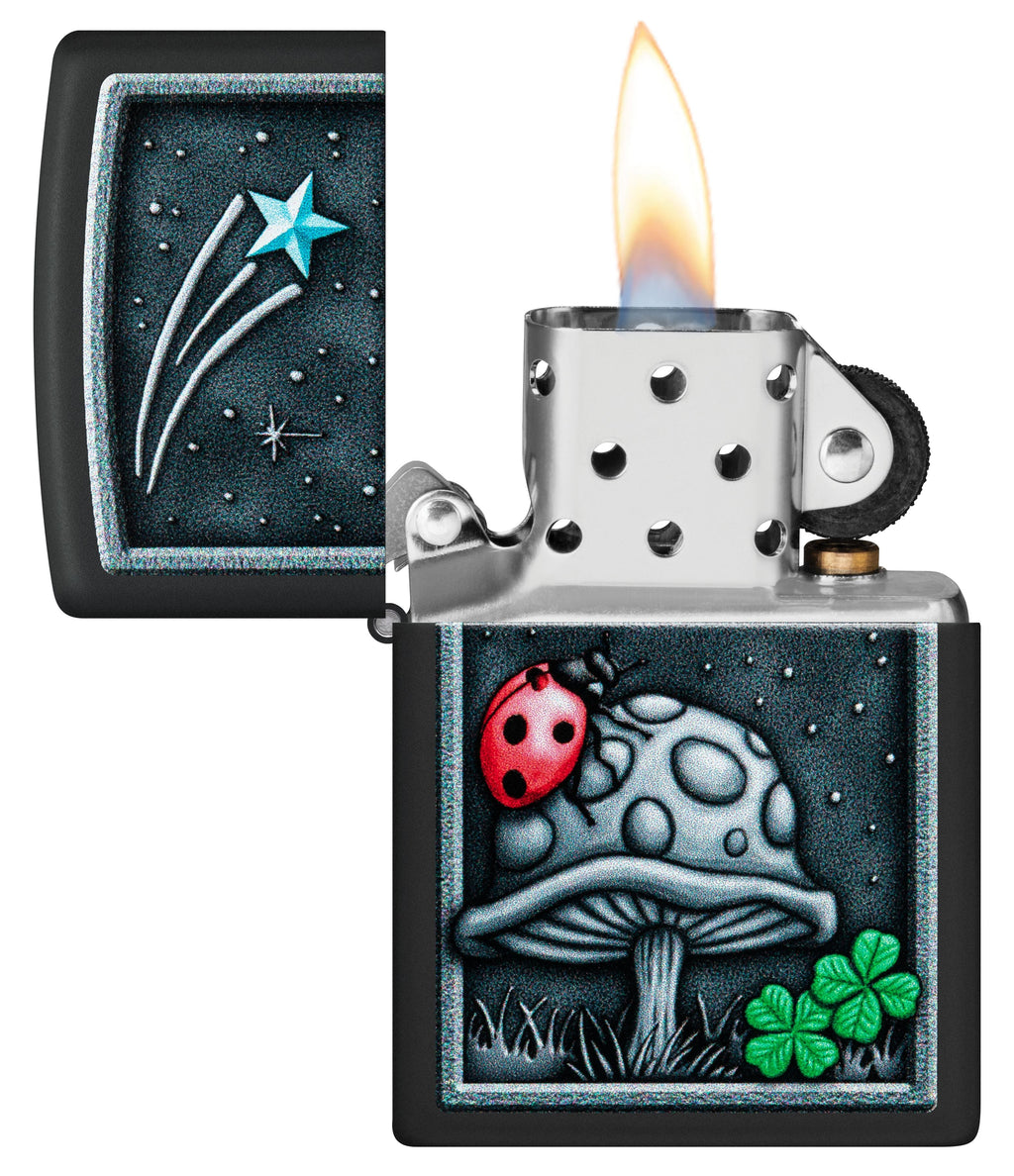 Zippo Luck and Fortune, Black Matte Lighter #48724