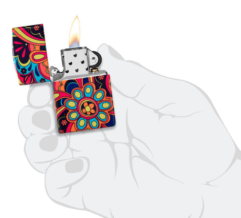 Zippo Flower Power Groovy, 540° Matte Lighter #46128