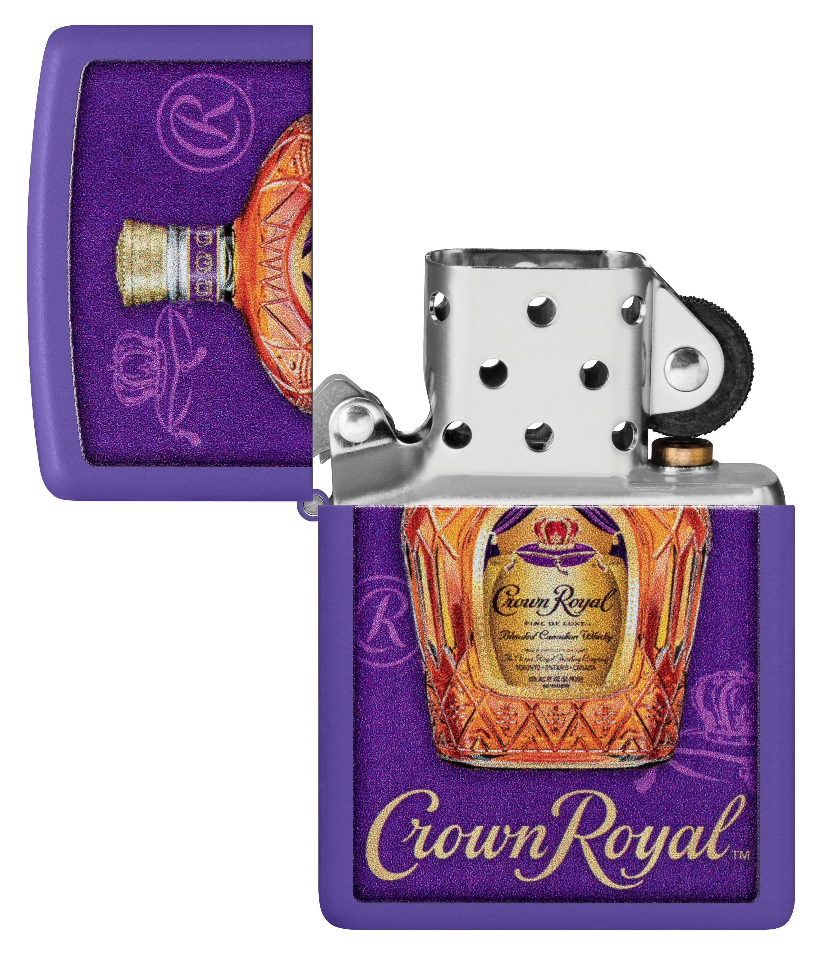 Zippo Crown Royal Whiskey, Purple Matte Lighter #48749