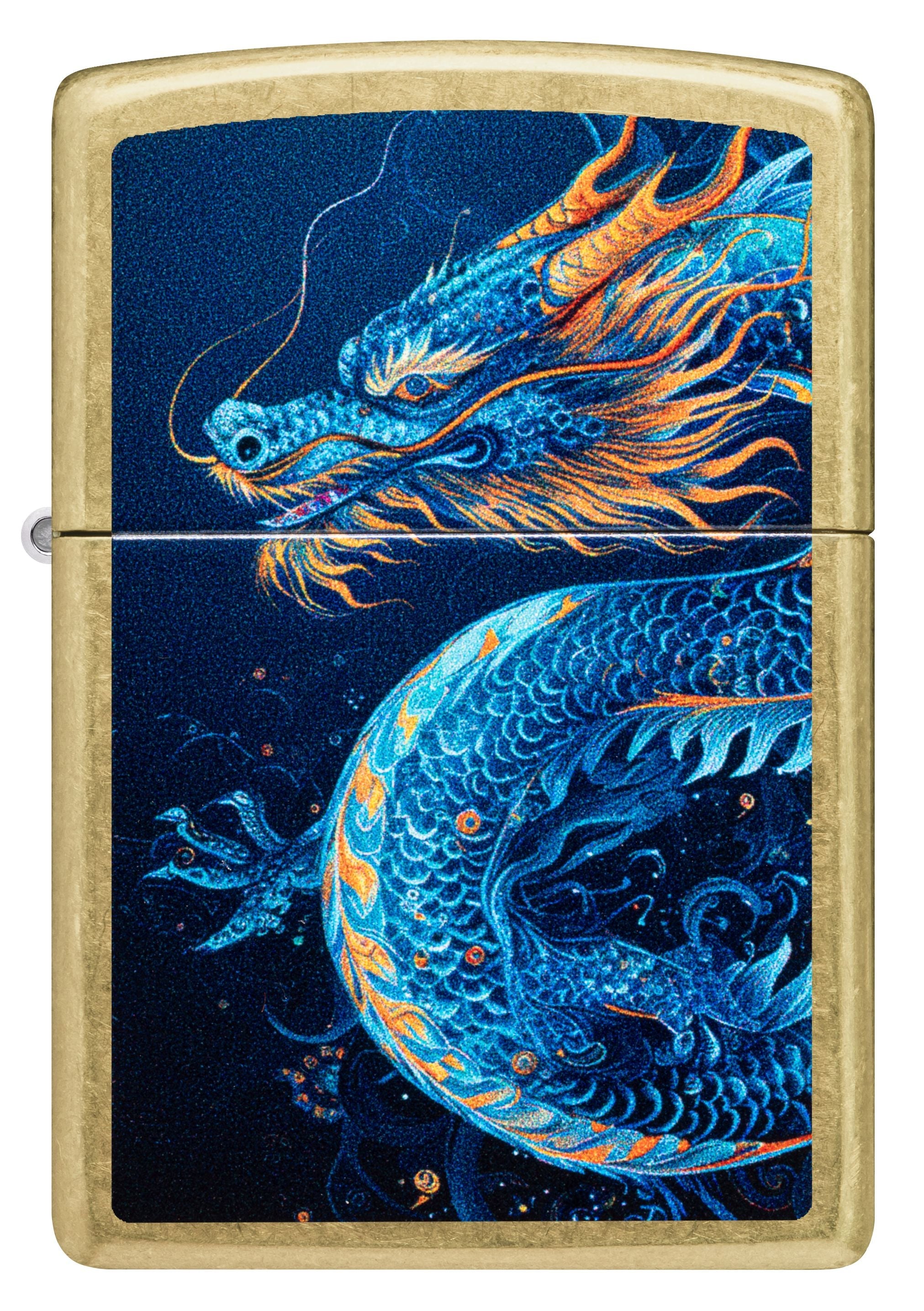 Zippo Blue Dragon Artwork, Street Brass Lighter #47178