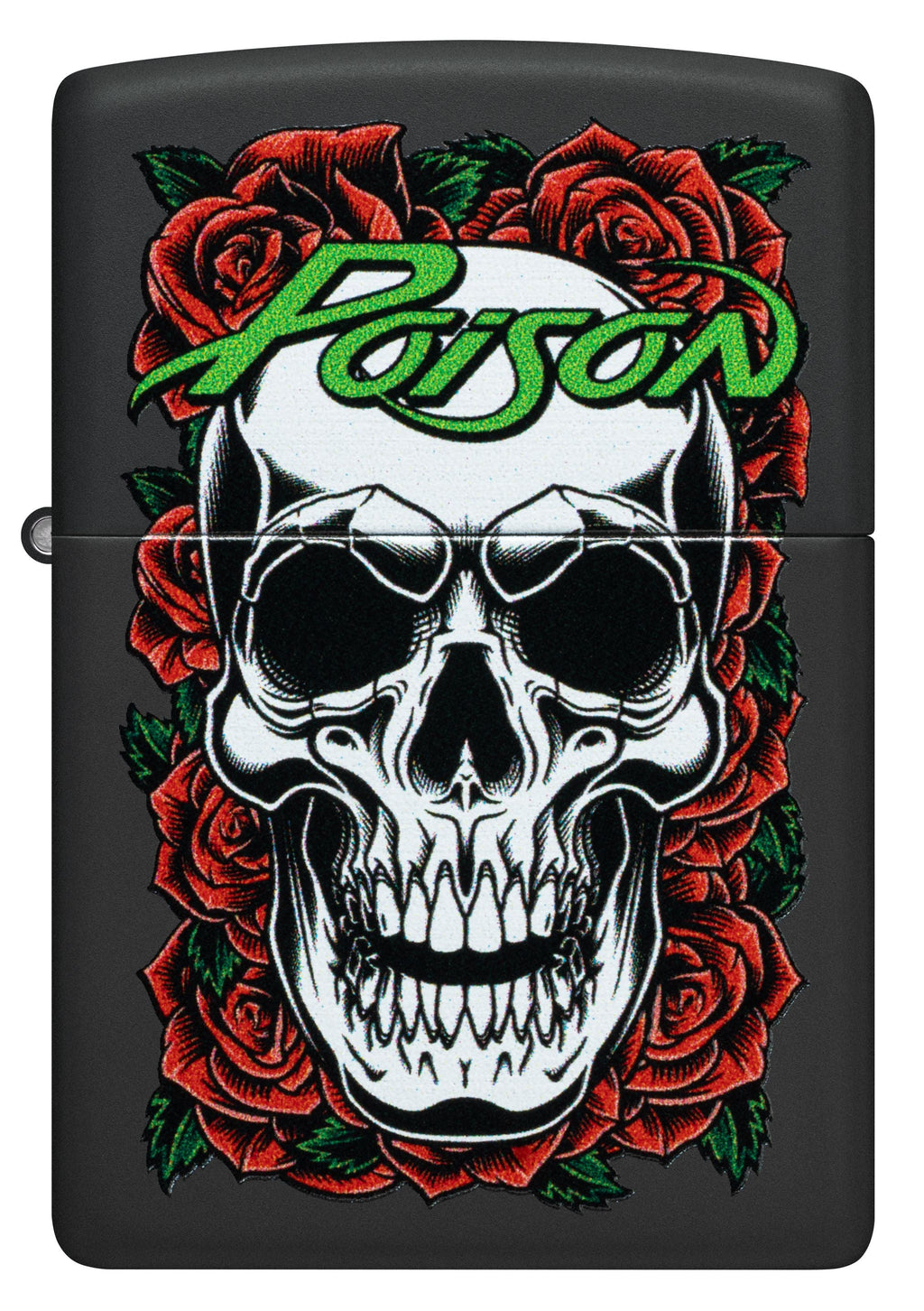 Zippo Poison Skull & Roses, Black Matte Lighter #47229