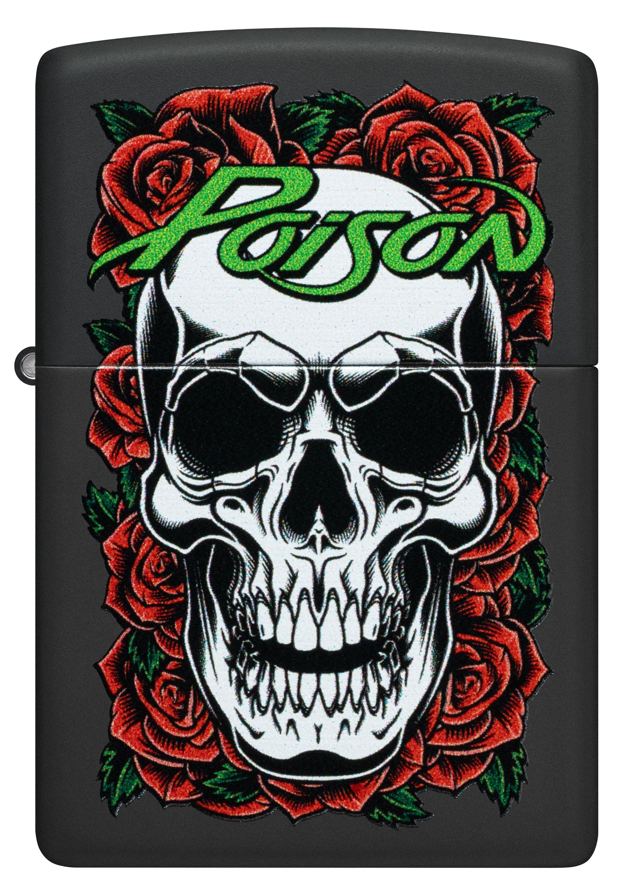 Zippo Poison Skull & Roses, Black Matte Lighter #47229