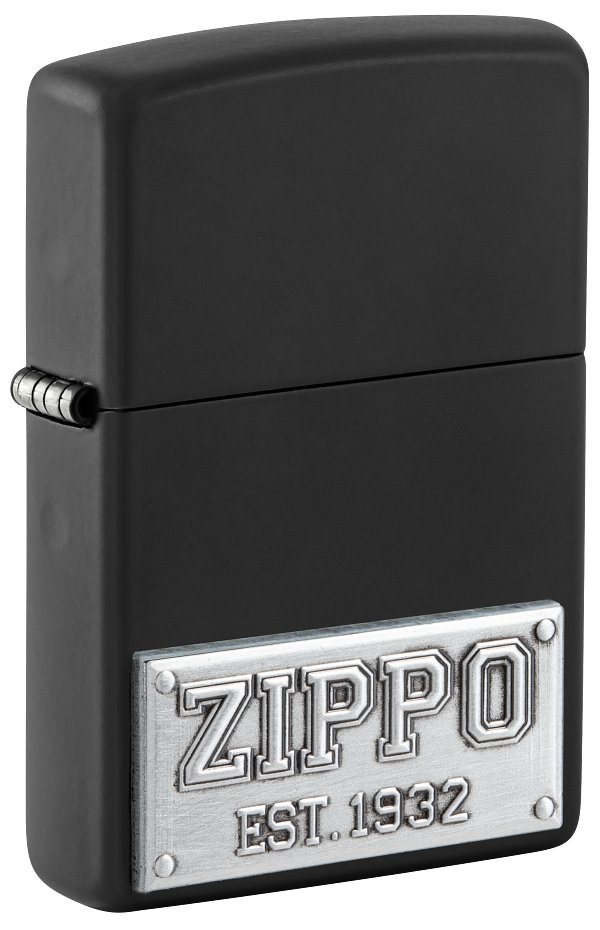 Zippo Logo Est 1932 Emblem, Black Matte Lighter #48689