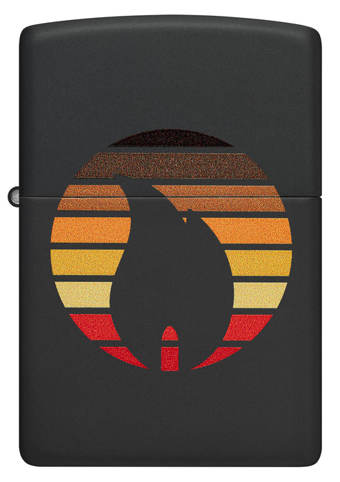 Zippo Colorblock Zippo Flame, Black Matte Lighter #46168