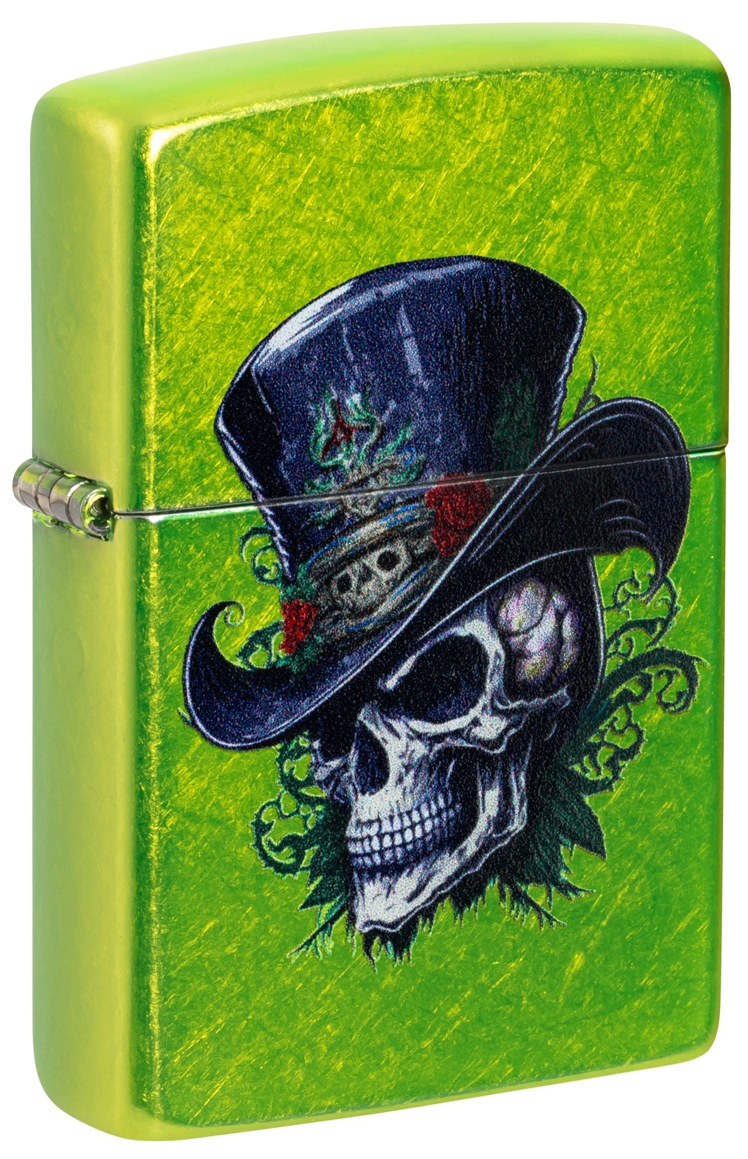 Zippo Horror Goth Skull, Lurid Green Lighter #46709