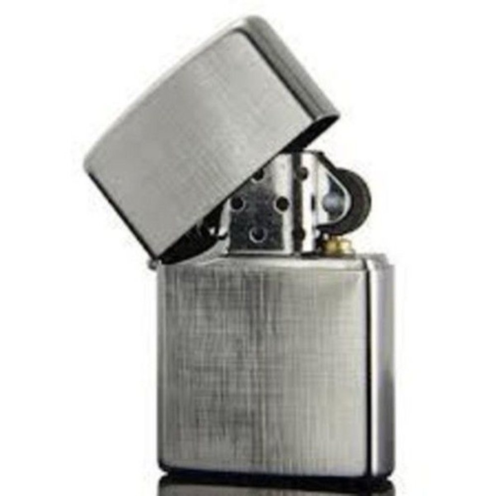 Zippo Linen Weave, Brushed Chrome Lighter #28181