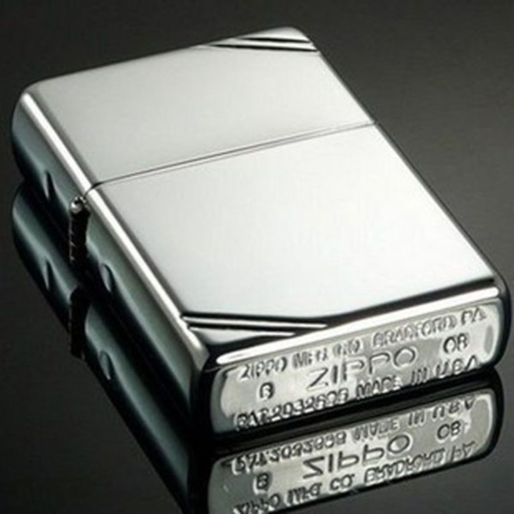 Zippo 1937 Replica w/ Slashes, High Polish Chrome Lighter #260