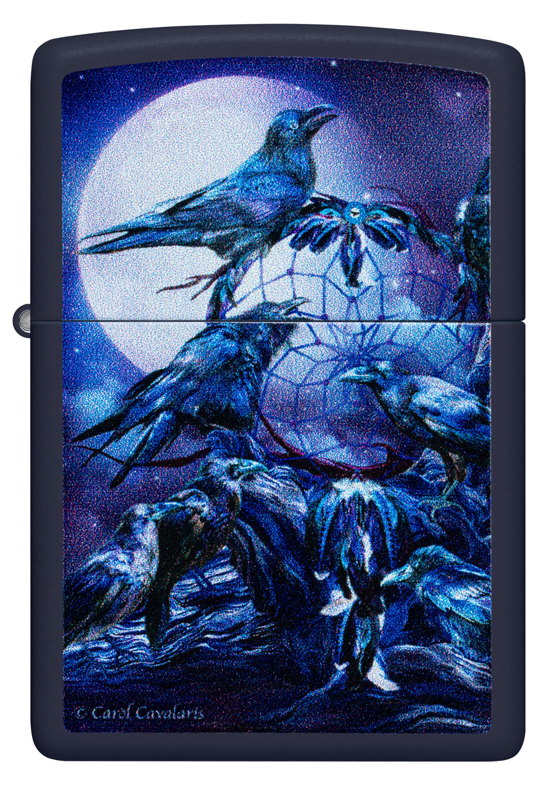 Zippo Carol Cavalaris Raven Dreams, Navy Matte Lighter #46746