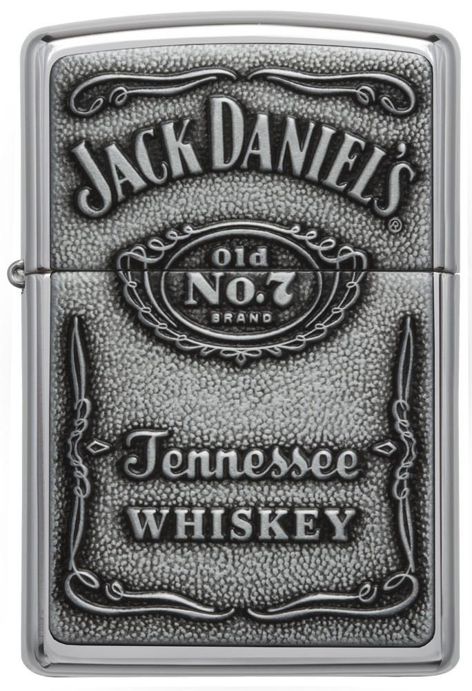 Zippo Jack Daniels Tennessee Whiskey, High Polish Chrome Lighter #250JD.427