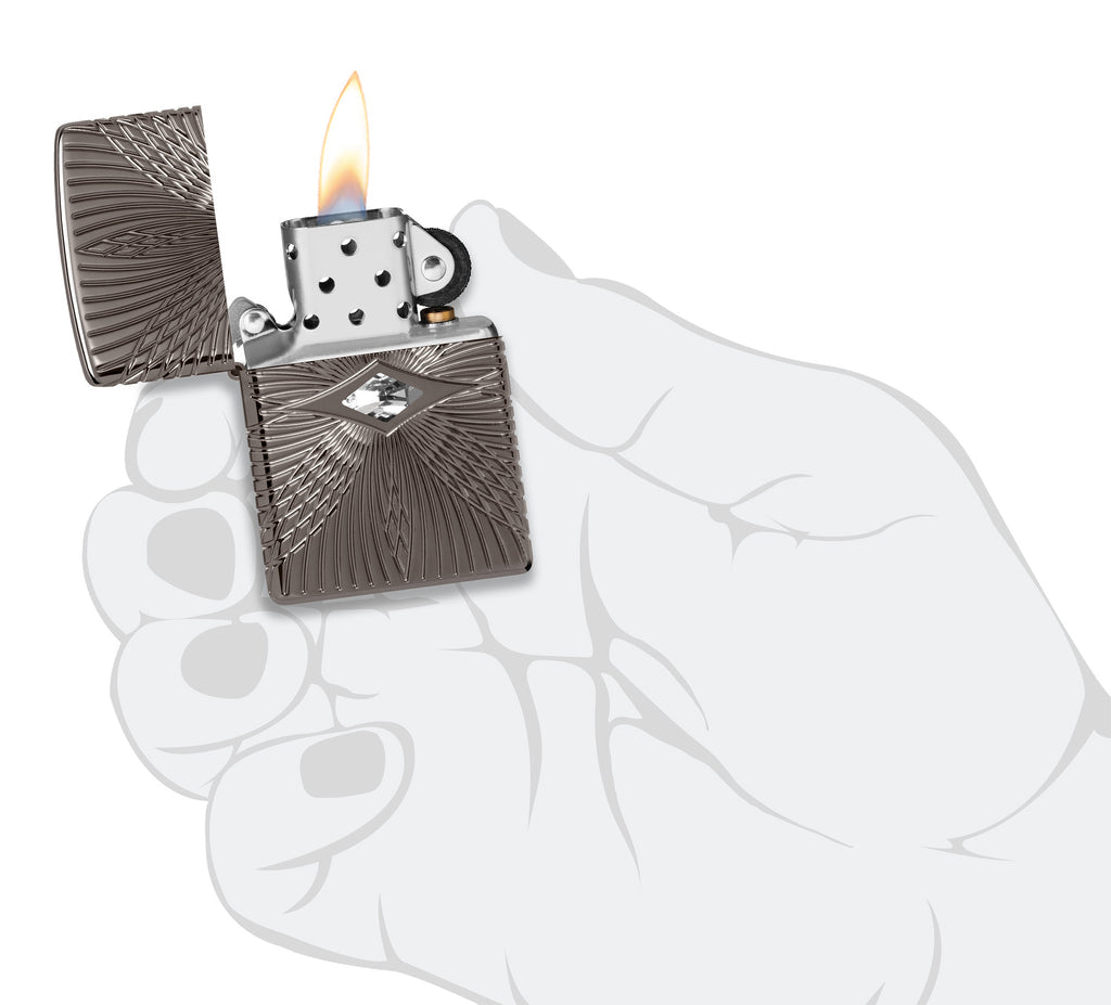 Zippo Armor Pattern MultiCut, Black Ice Lighter #49291