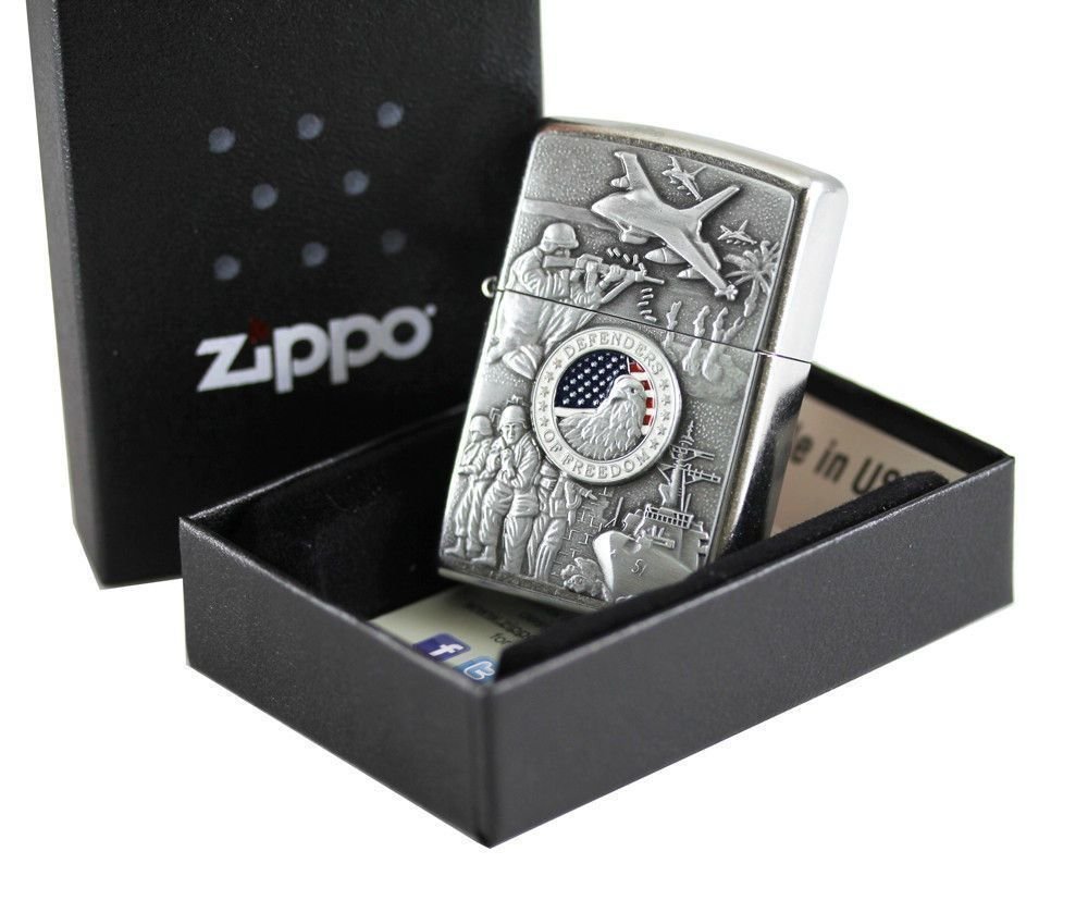 Zippo Joined Forces Military Emblem, Street Chrome Lighter #24457
