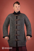 Chainmail Hauberk With Front Buckles Roundring Riveted 10mm Aluminium