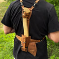 Chopping Axe with Leather Back Carry Pouch, 1.05 kg (2.2 lb)