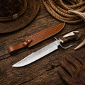 Clip Point Farrier Rasp Hunting Bowie Knife – 16" Stag Antler Handle