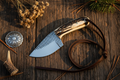 Cowboy Belt Knife – Rasp Tool Steel Blade & Antler Horn Handle with Leather Sheath | 5.2"