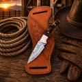 Copper Damascus Western Belt Knife – 3” Blade Epoxy Handle