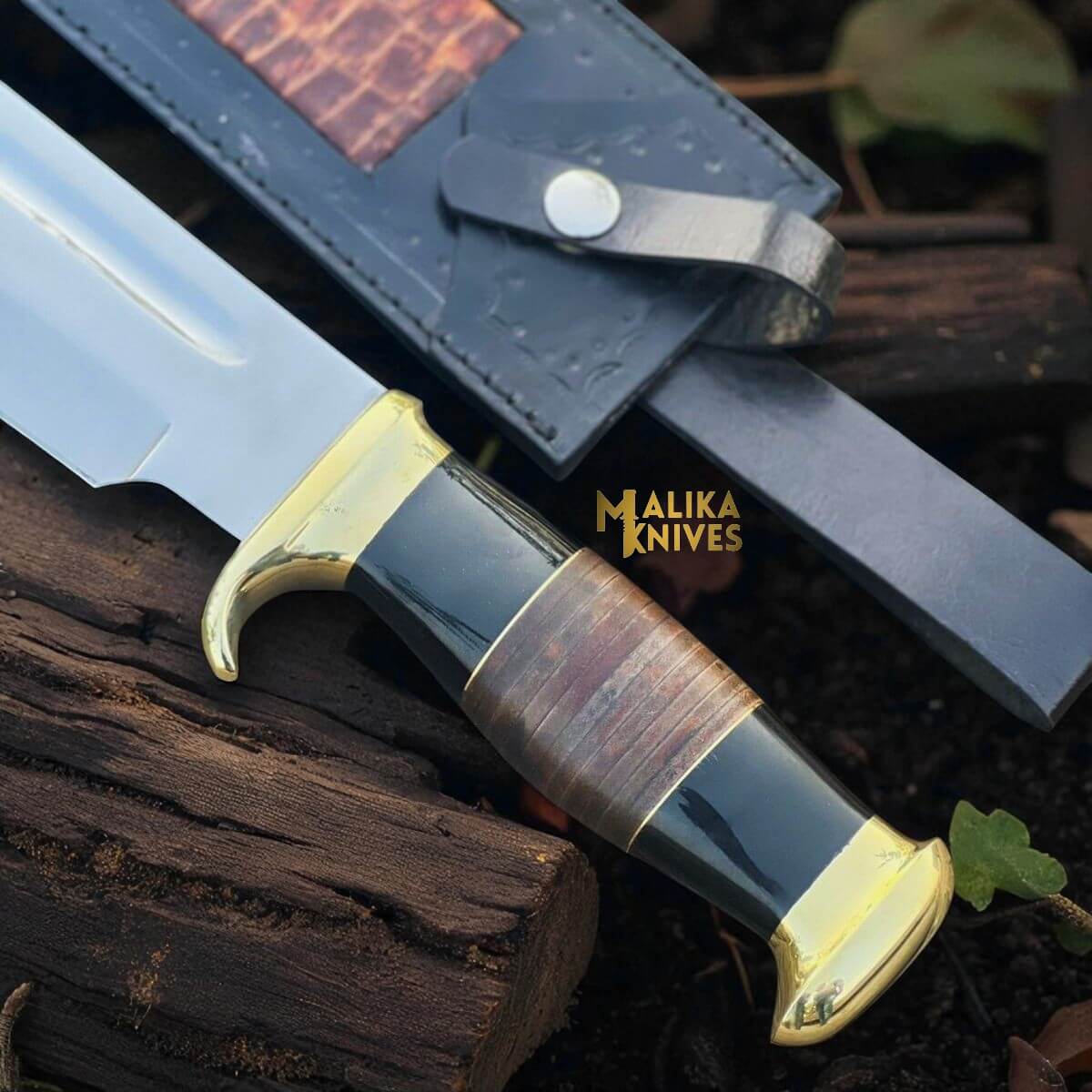 Dundee Bowie Knife D2 Carbon Steel with Bull Horn