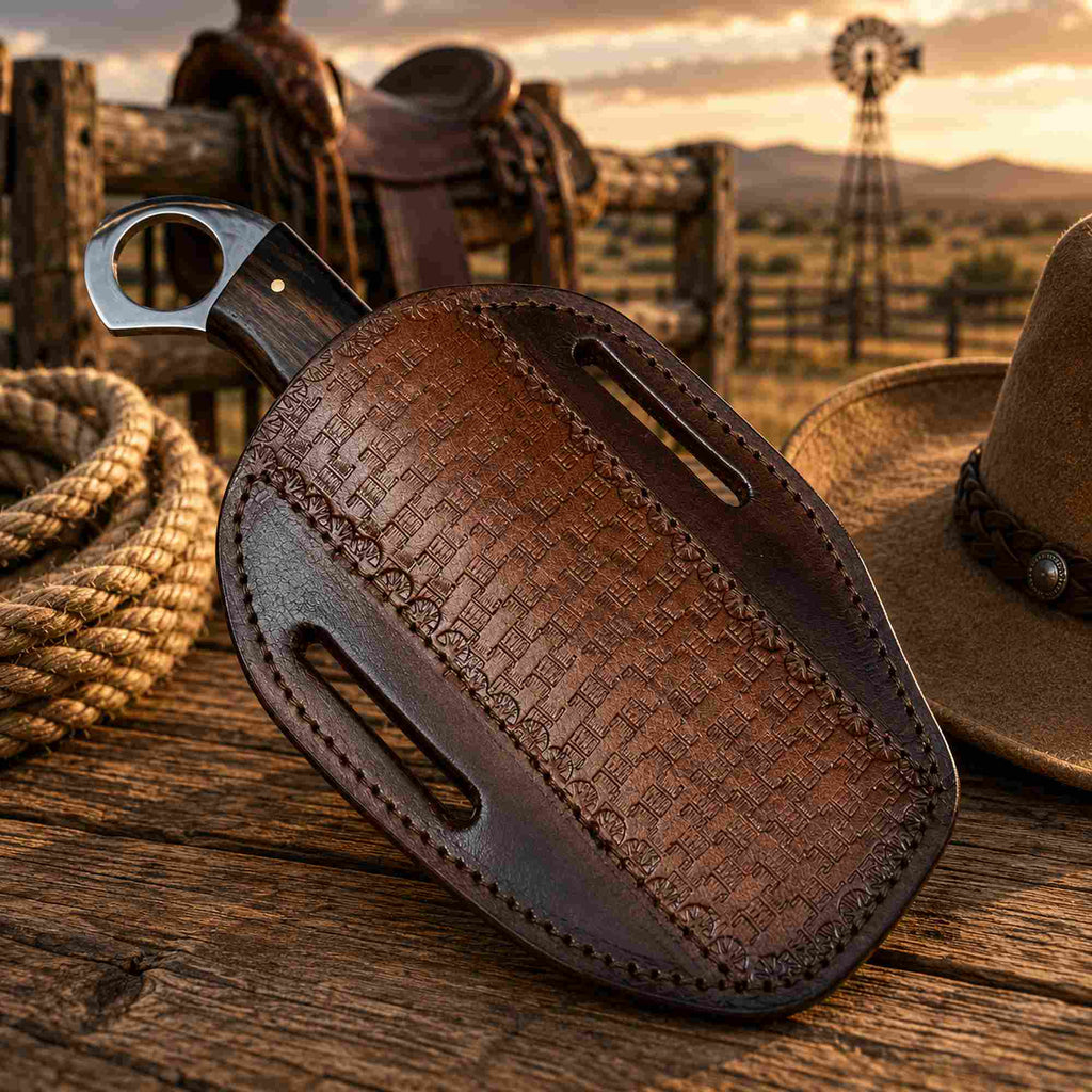 Ironwood Ranch Bull Cutter Knife in D2 Rasp Steel