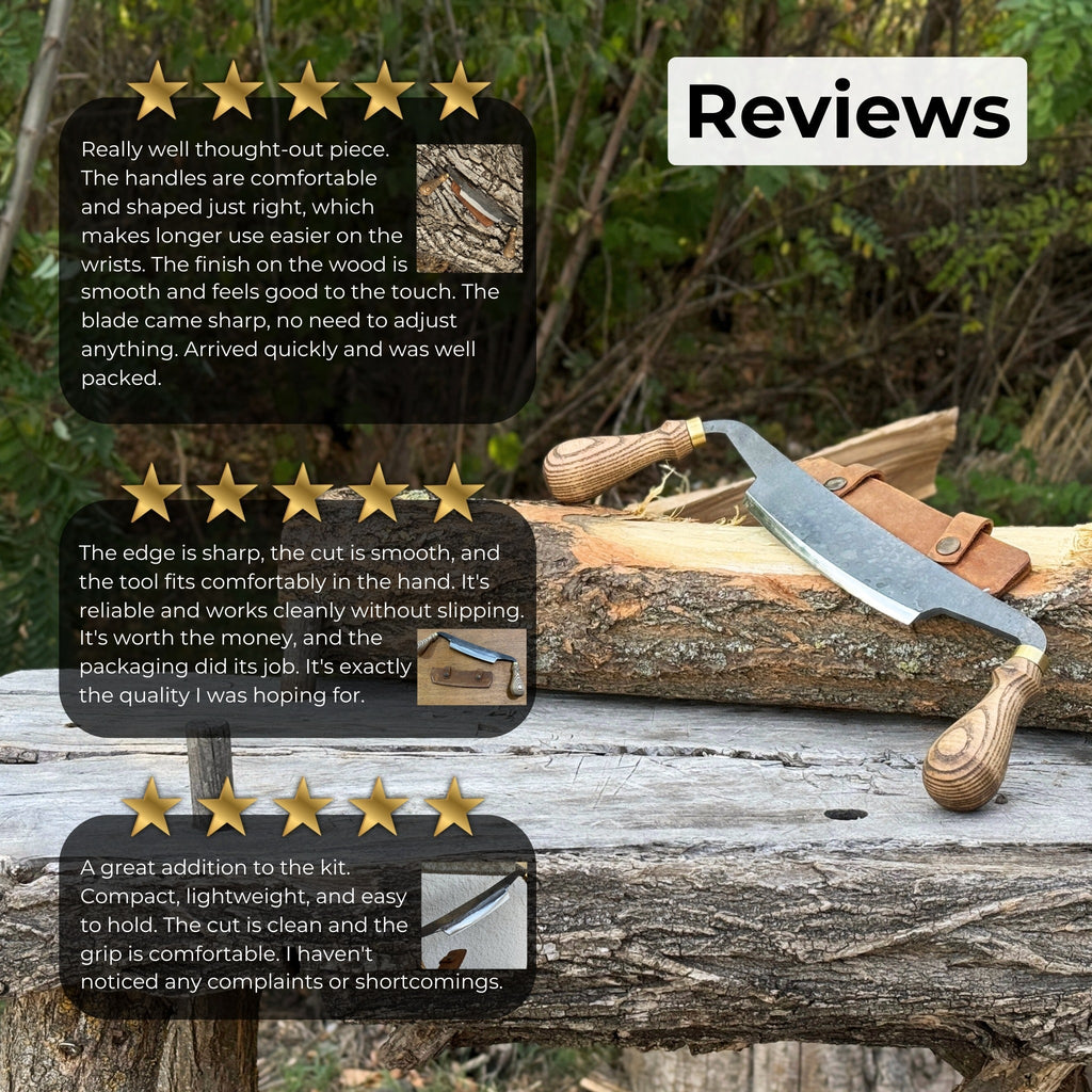 Curved Draw Knife (Push/Pull Shave), 14.5 cm (5.7 inch) Cutting Edge