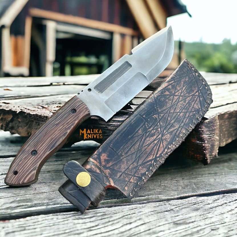 D2 Steel Bowie Knife | Wenge Wood Handle