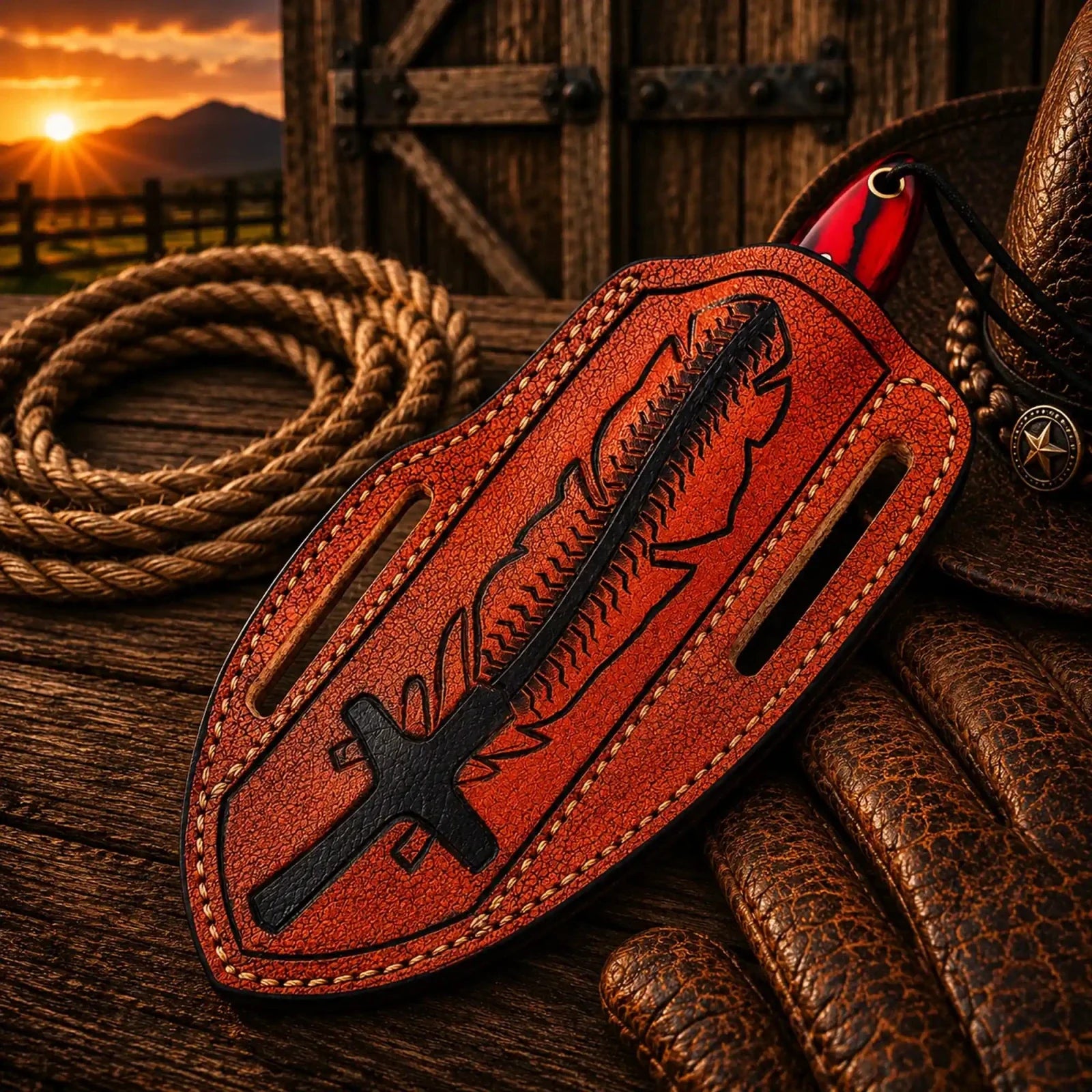 Custom Pancake Sheath Knife – Rasp File Blade Resin Handle