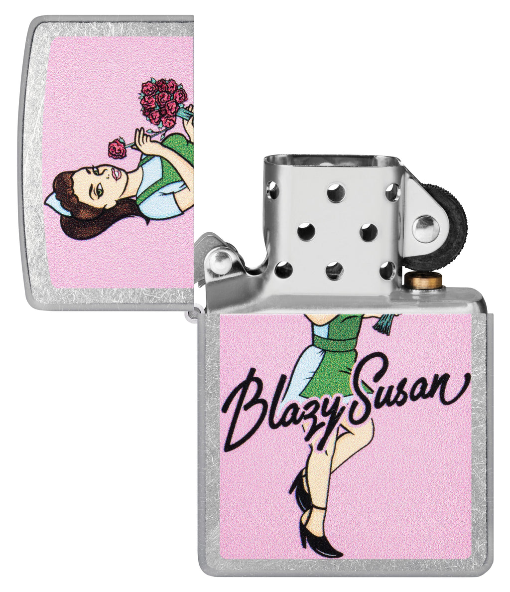 Zippo Blazy Susan Pin Up Girl, Street Chrome Lighter #47193