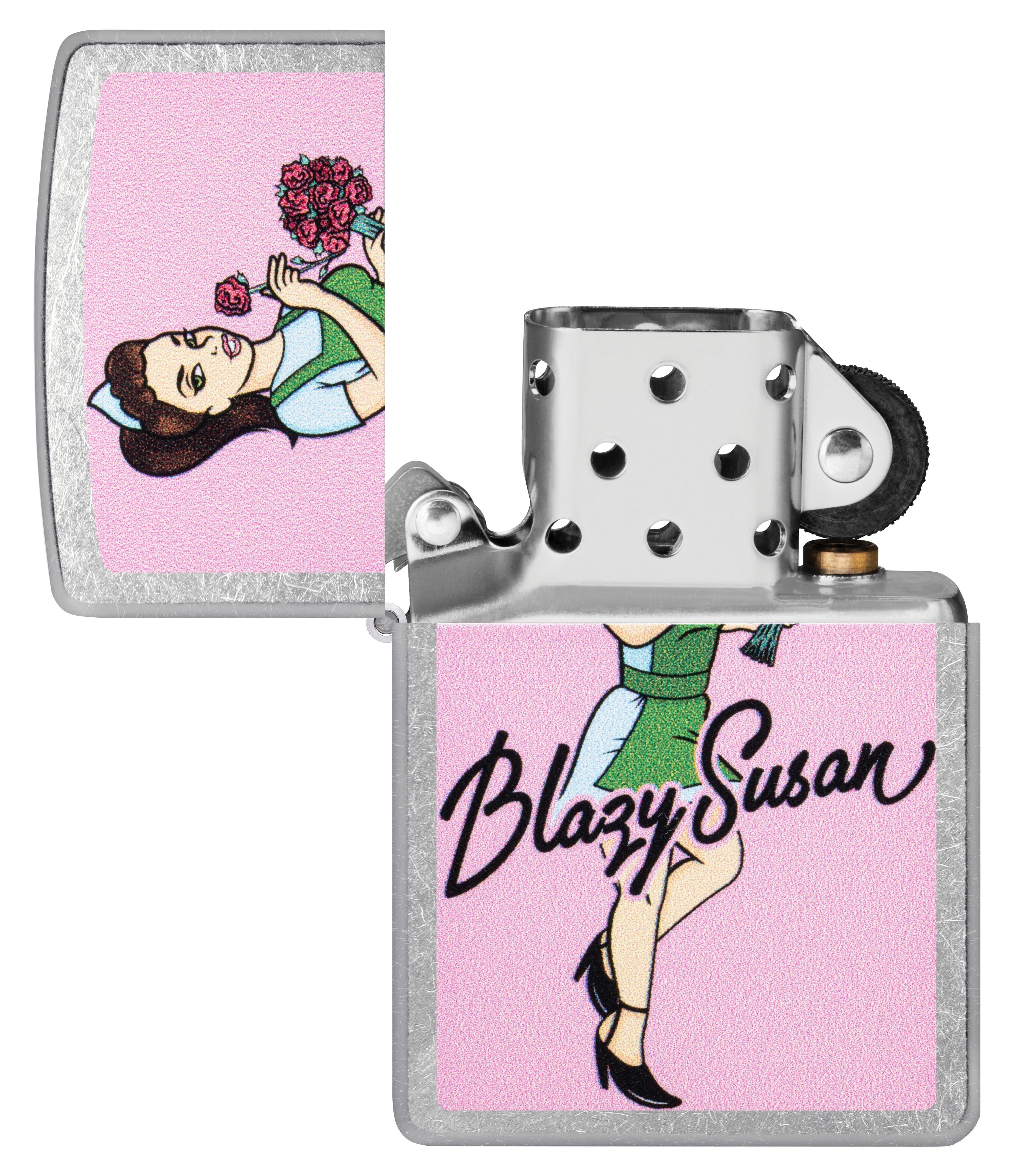 Zippo Blazy Susan Pin Up Girl, Street Chrome Lighter #47193