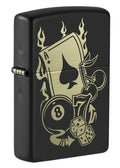Zippo Gambling Casino Billiards, Black Matte Lighter #49257