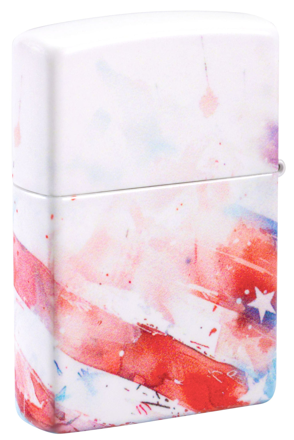 Zippo American Flag Watercolor 540°, White Matte Lighter #47209