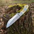 D2 Hunting Knife Antler Handle Engraved Blade