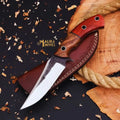D2 Hunting Knife with Rose Pakka Wood Handle