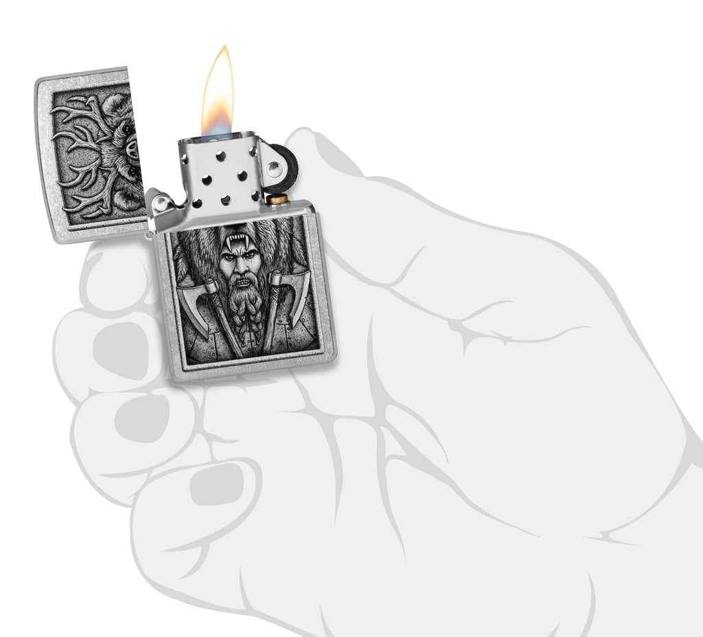 Zippo Viking Hunter, Street Chrome Lighter #48731