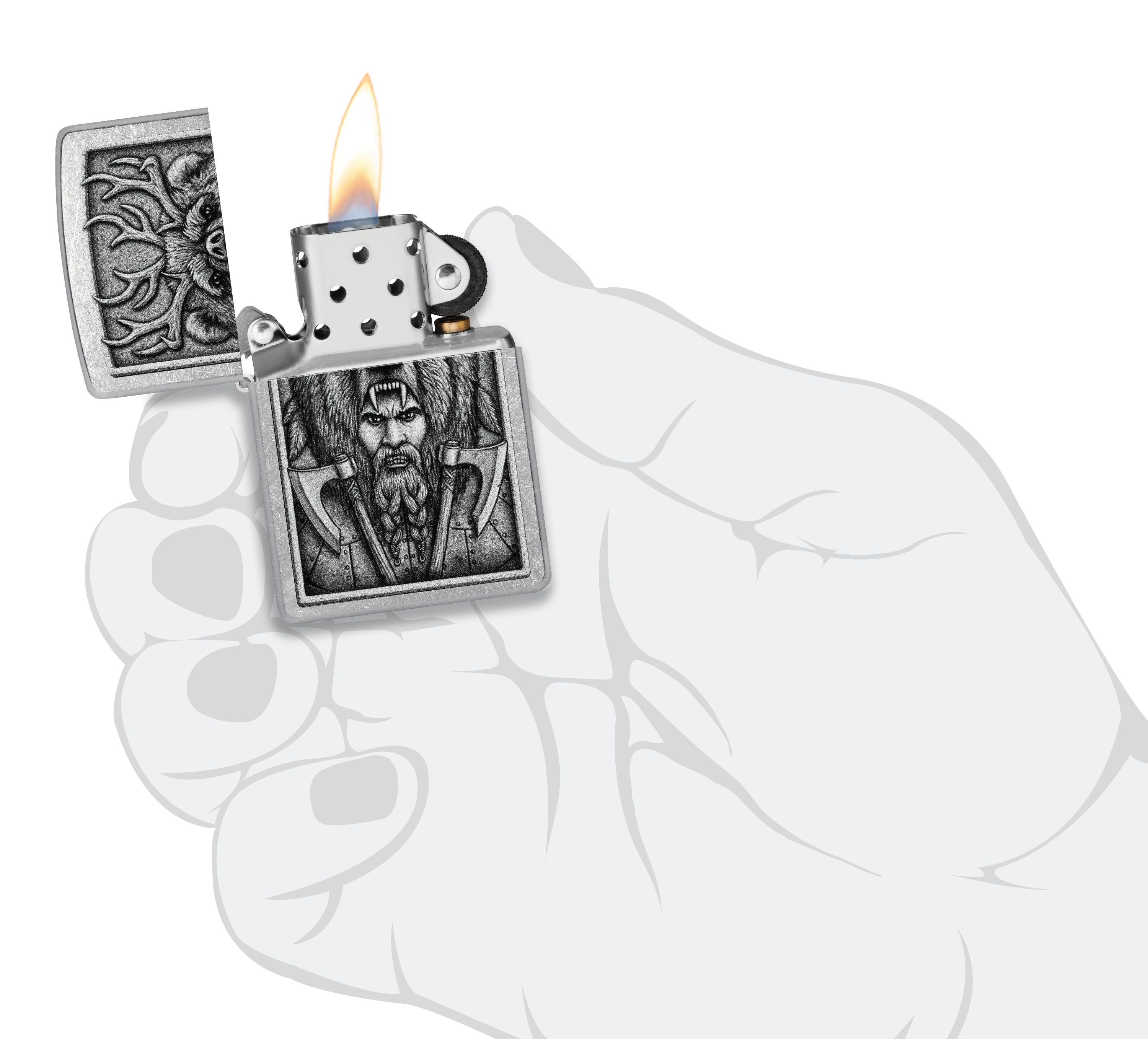 Zippo Viking Hunter, Street Chrome Lighter #48731