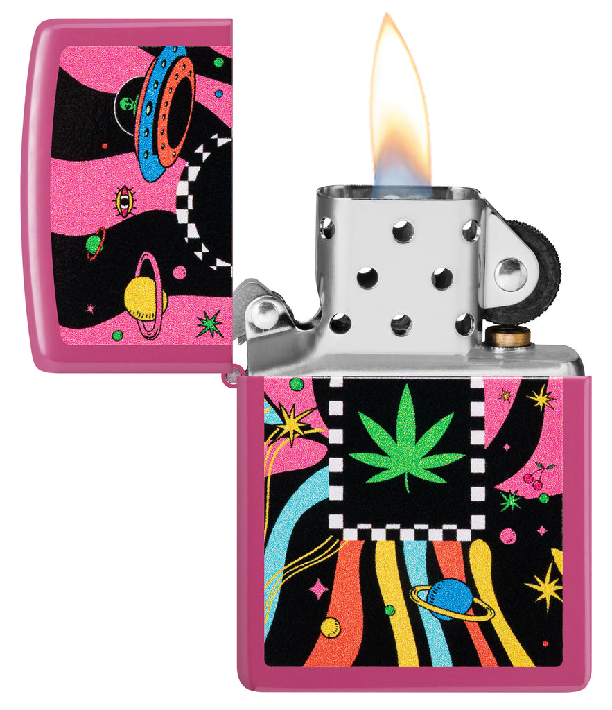 Zippo Cannabis Galaxy Pink, Frequency Lighter #48928
