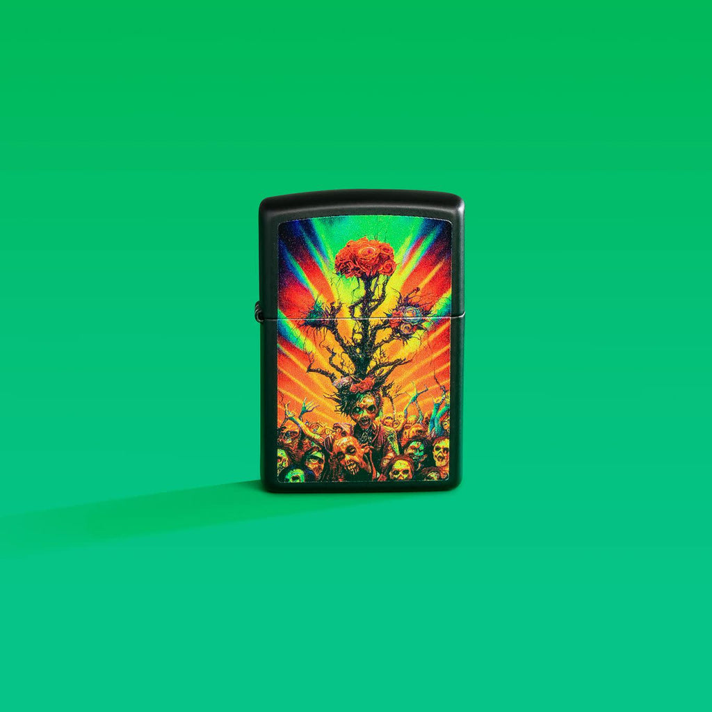 Zippo Abstract Zombie, Black Matte Lighter #48956