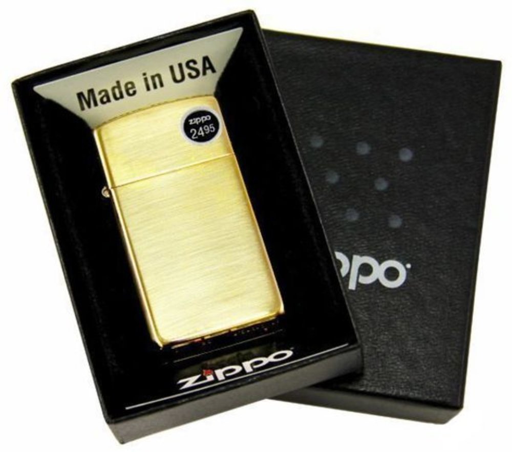 Zippo Slim High Polish, Solid Brass Lighter #1654B