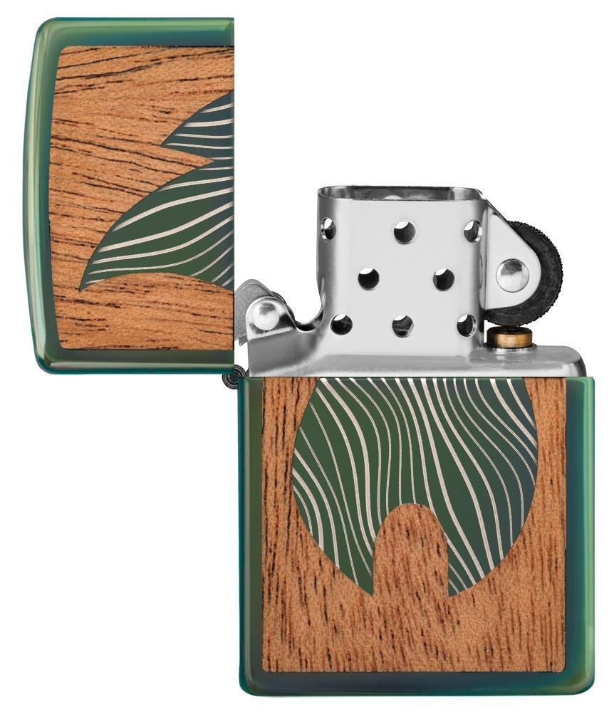 Zippo WOODCHUCK USA Large Flame, High Polish Green Lighter #49057