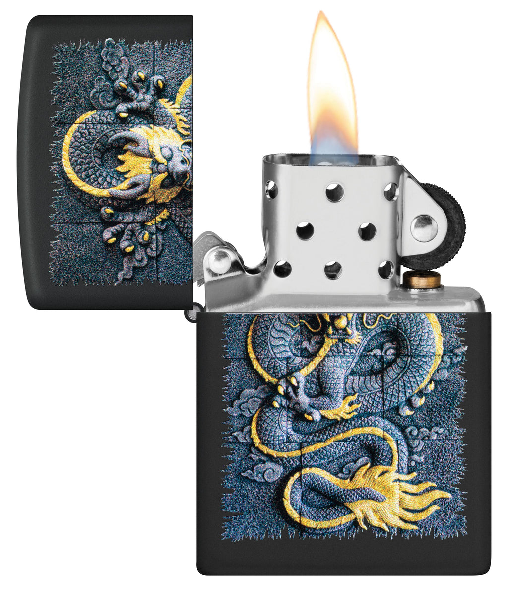 Zippo Asian Dragon Artwork, Black Matte Lighter #47181