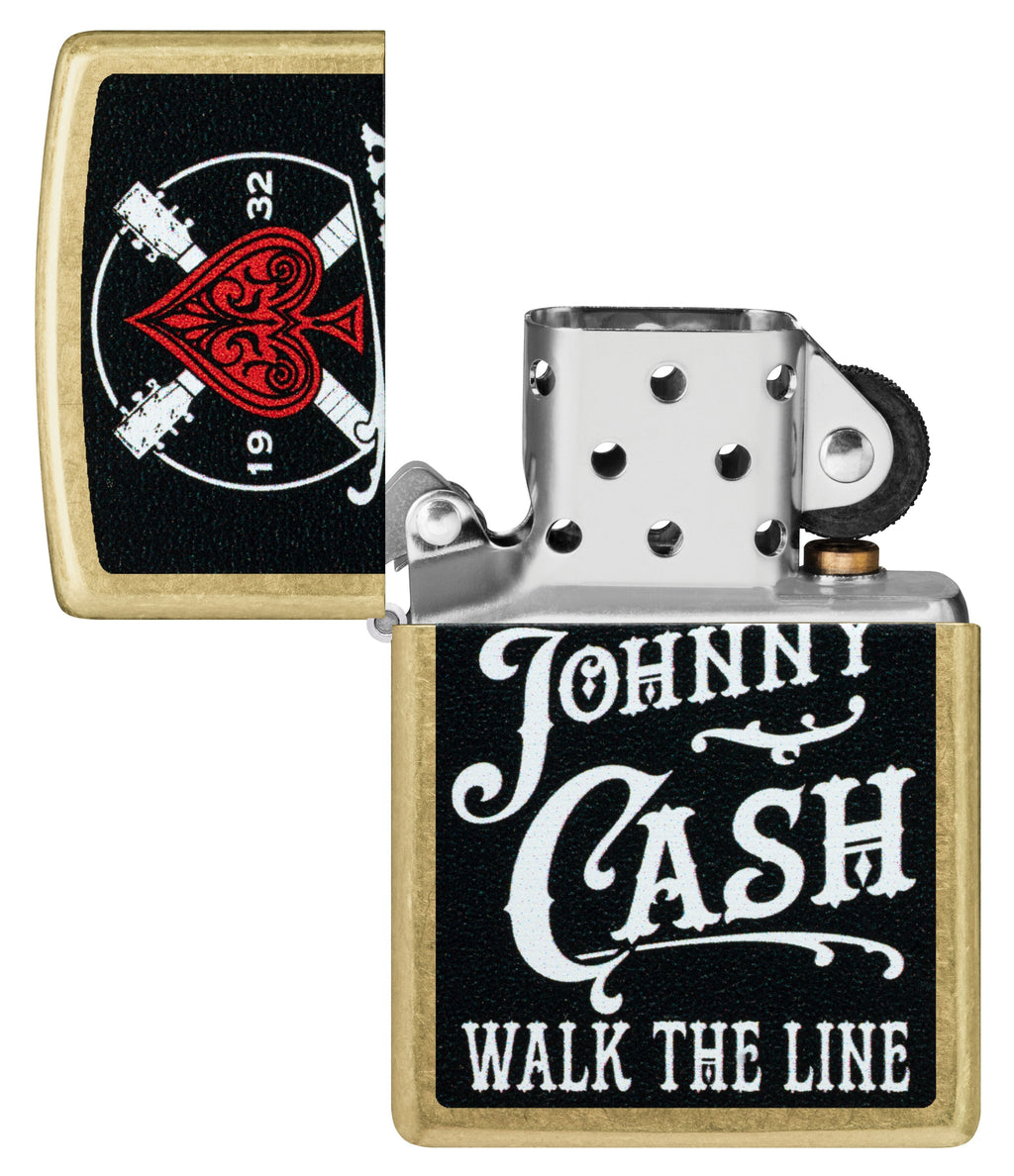 Zippo Johnny Cash Walk the Line, Street Brass Lighter #47245