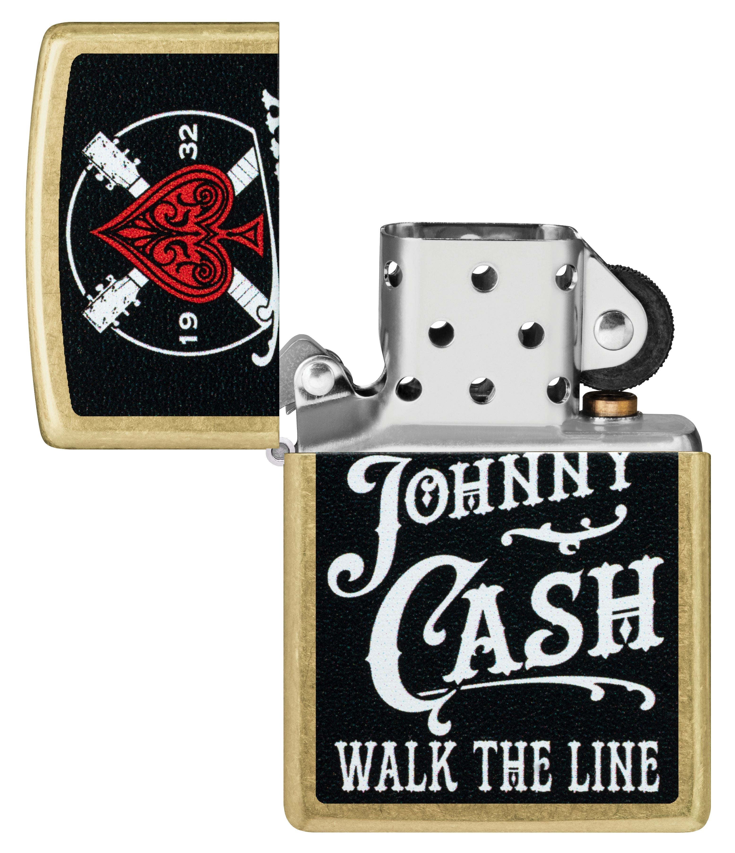 Zippo Johnny Cash Walk the Line, Street Brass Lighter #47245