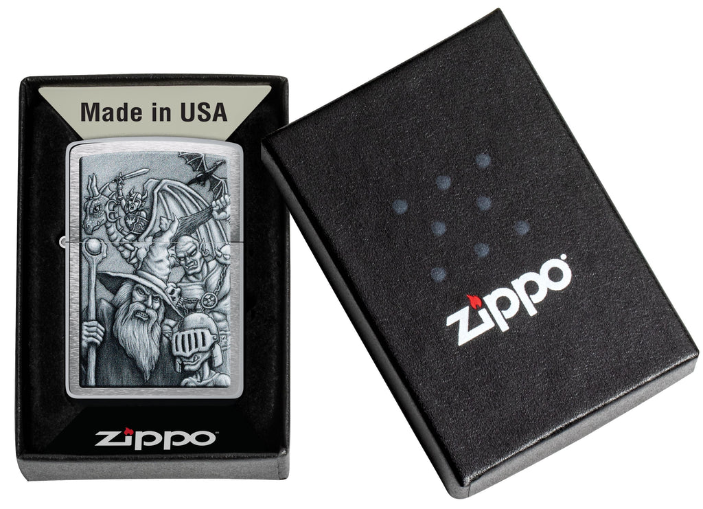 Zippo Fantasy RPG Characters, Brushed Chrome Lighter #46579