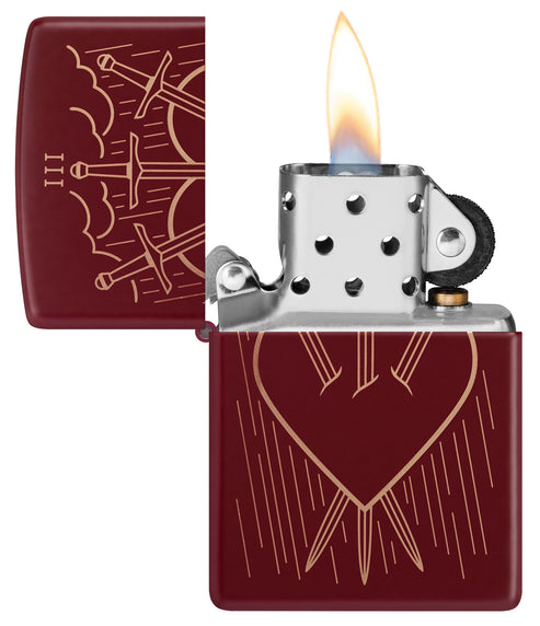 Zippo Three of Swords, Merlot Lighter #46723