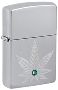 Zippo Cannabis Crystal, High Polish Chrome Lighter #46126