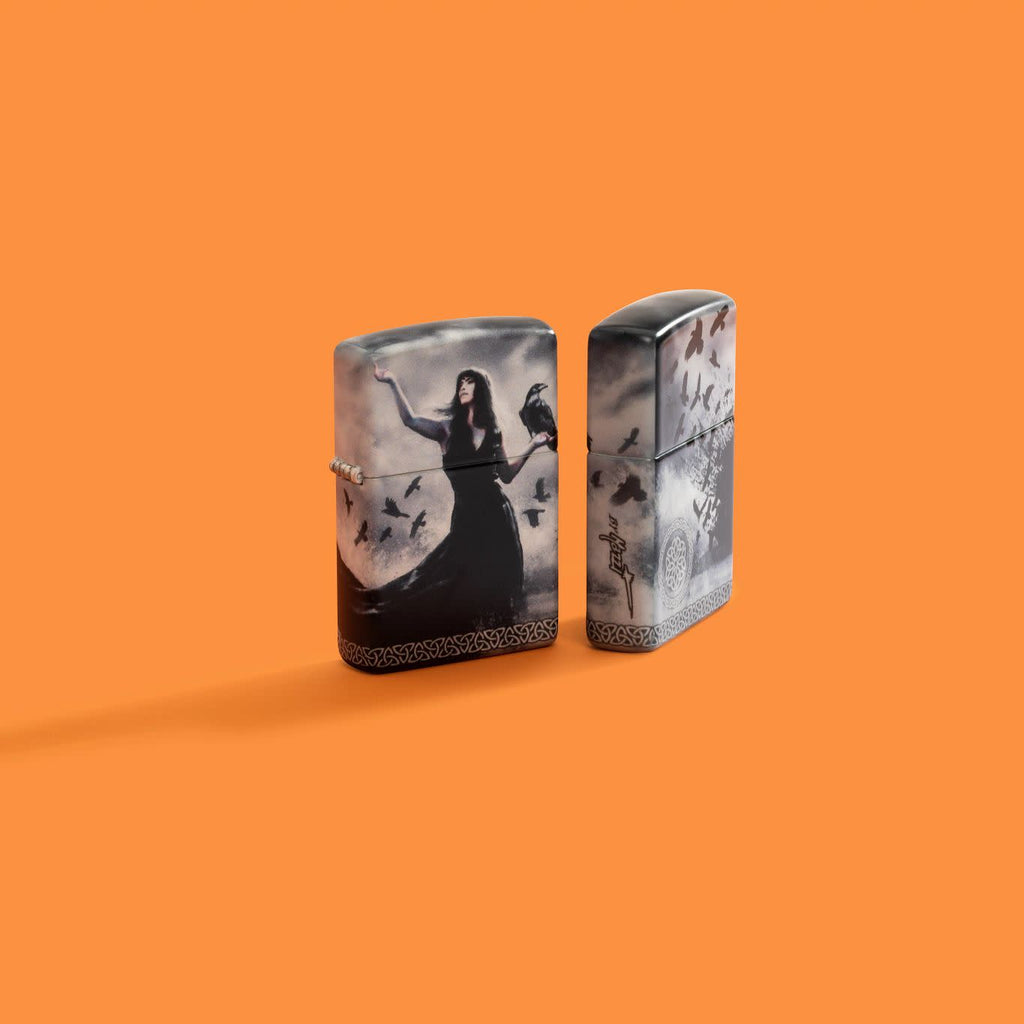 Zippo Mazzi Gothic Lady Ravens, 540° Color Lighter #48969