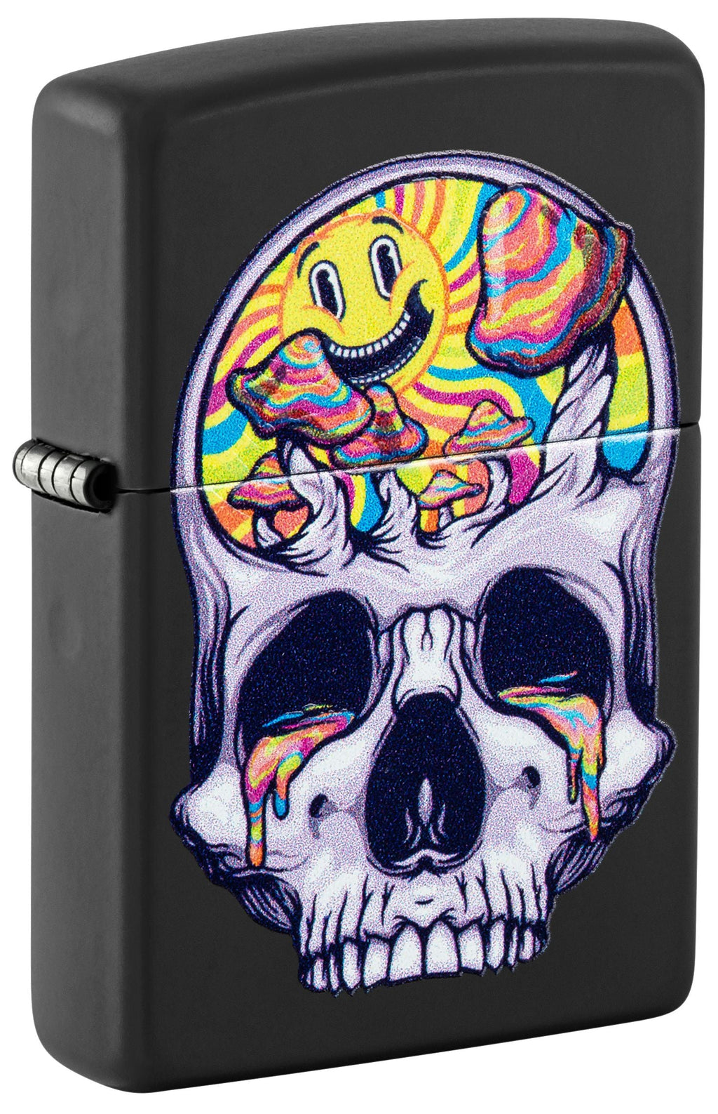Zippo Psychedelic Skull Black Light, Black Matte Lighter #48737