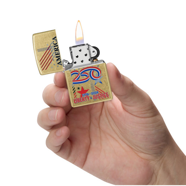 Zippo America 250, Street Brass Collectible Lighter #47287
