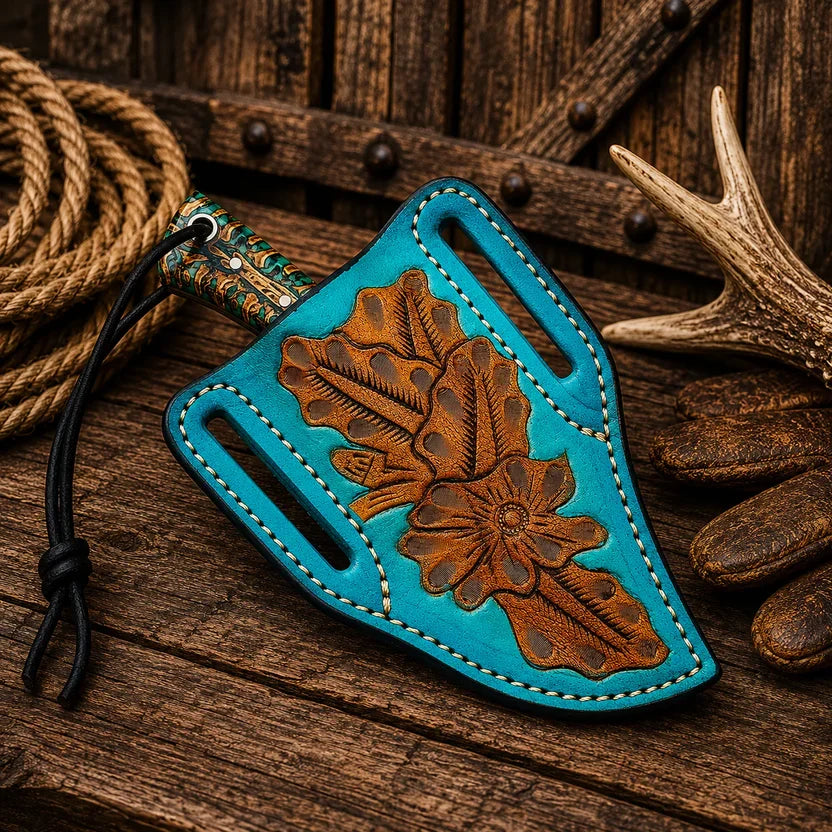 Cowboy Field Knife | Rasp Steel with Pine Cone Handle