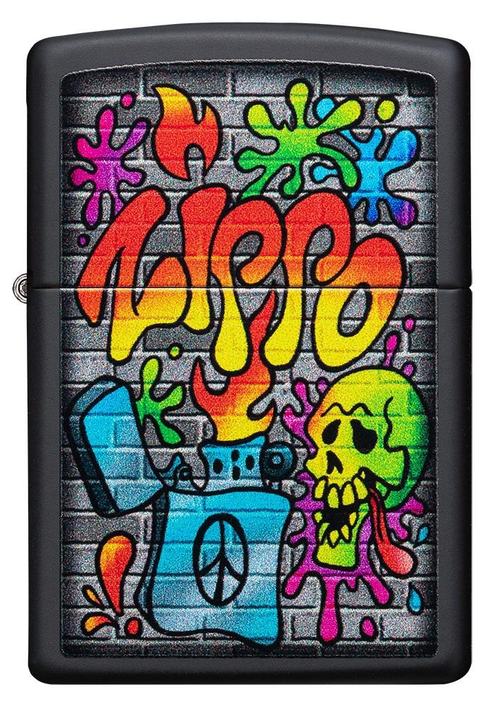 Zippo Street Art Grafitti, Black Matte Lighter #49605