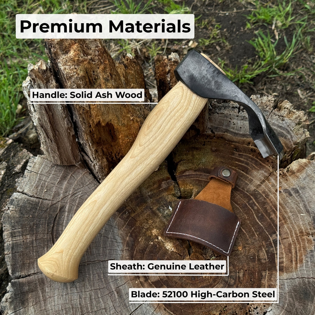 Deep Curved Bowl Adze with ash wood handle and 52100 carbon steel blade - Relic & Reel
