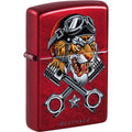 Zippo Rietveld Biker Tiger, Candy Apple Red Lighter #46934